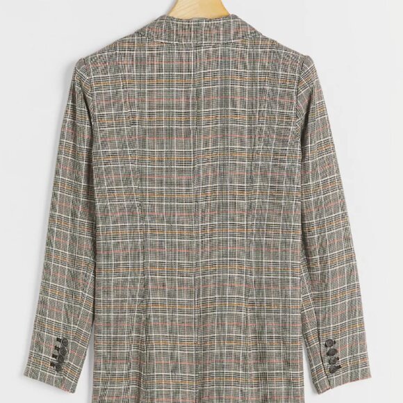 Anthropologie Maeve Lilith Oversized Double Breasted Plaid Blazer 0P - Picture 2 of 14